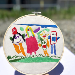 世界に1つのお絵描きアート 子供の絵を刺繍に！ 父の日 その他置物