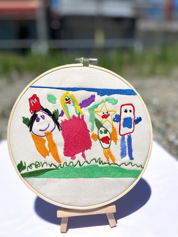 世界に1つのお絵描きアート 子供の絵を刺繍に！ 父の日 その他置物