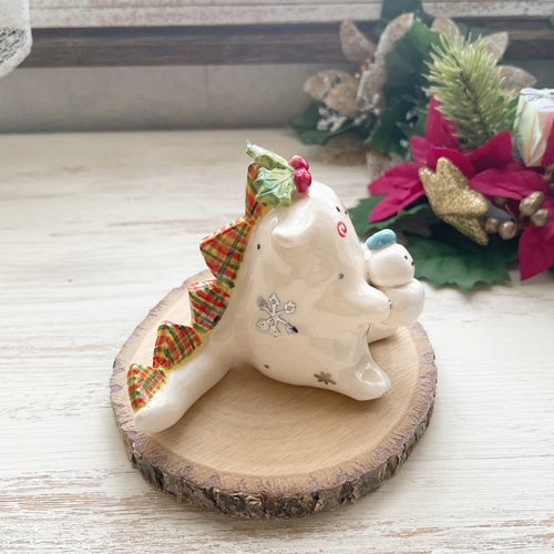 ♡おっきなクリスマスツリーとゆきだるまうさぎさん♡雪 シーグラスアート クリスマス ステンドグラス 雪だるま ツリー その他インテリア