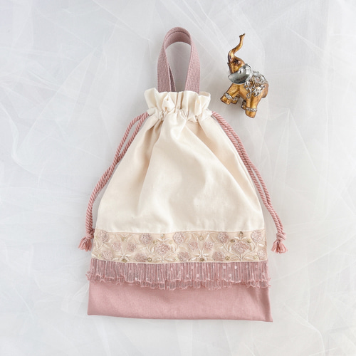 ⑅インド刺繍リボン⑅入園入学3点セット ❁チューリップ柄❁ レッスン