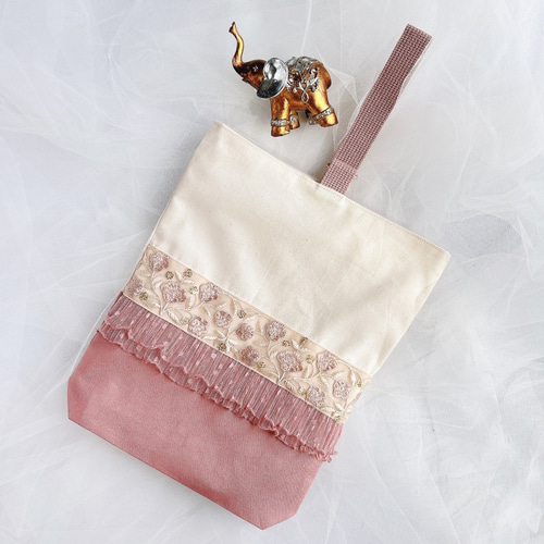 ⑅インド刺繍リボン⑅入園入学3点セット ❁チューリップ柄❁ レッスン