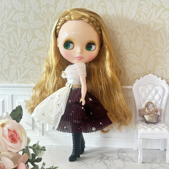 お出かけパーティドレス ※リカちゃん・ブライスアウトフィット・1/6