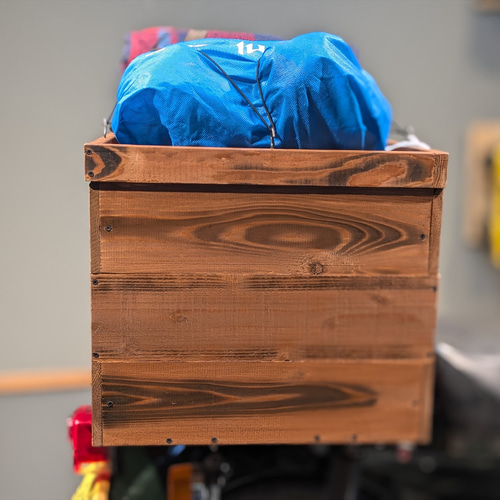 ハンターカブやクロスカブ、スーパーカブに最適！ 大容量な木製リア