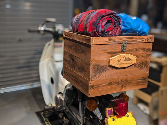 ハンターカブやクロスカブ、スーパーカブに最適！ 大容量な木製リア