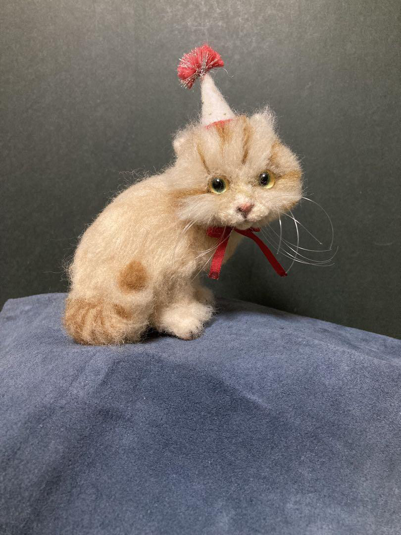 茶トラ　子ねこ　羊毛フェルト