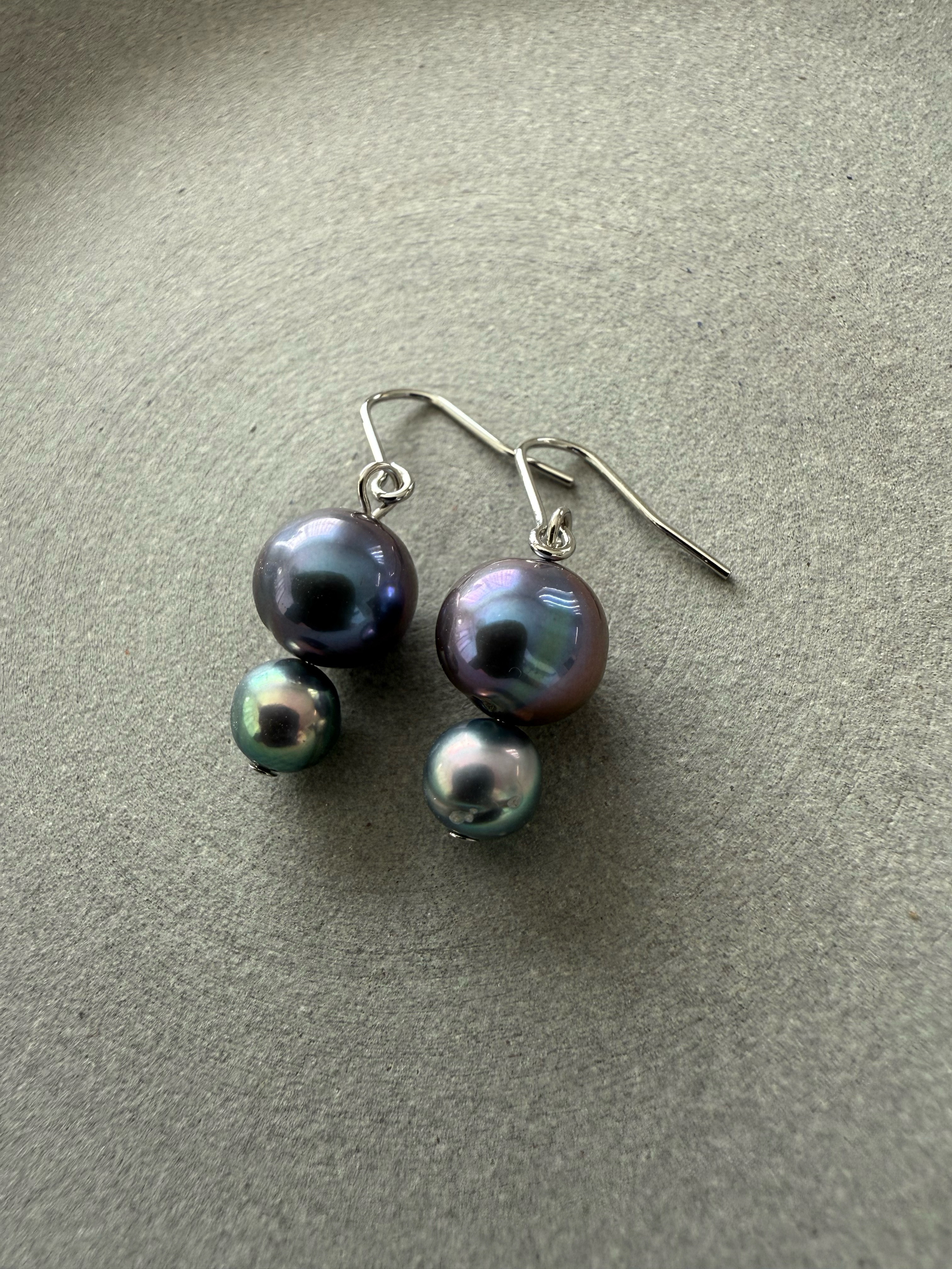 美しい2種類の淡水パール♚ピアス/ノンホールピアス