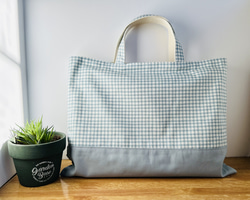 入園入学グッズ5点セット》グレーのギンガムチェック柄｜サイズ変更可