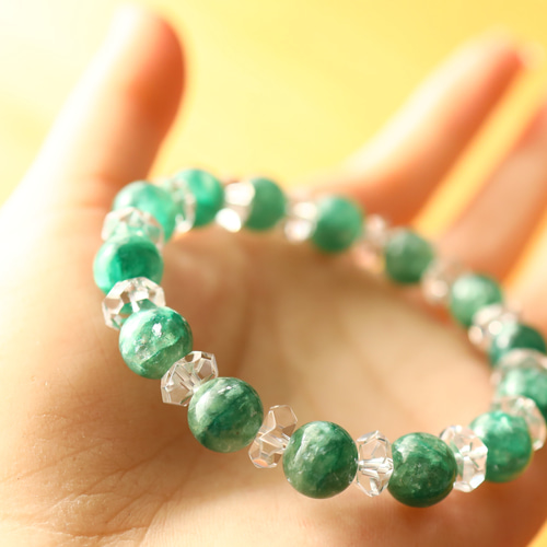 ⬛︎ グリーンエメラルドマイカ ブレスレット　天然石　約12.2ミリ ⬛︎ グリーンエメラルドマイカ ブレスレット 天然石 約12.2ミリ