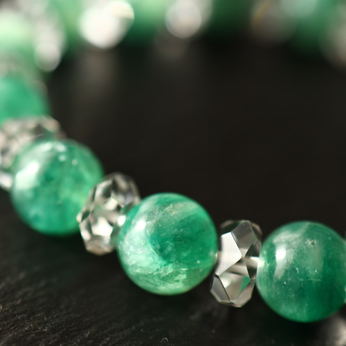 ⬛︎ グリーンエメラルドマイカ ブレスレット　天然石　約12.2ミリ ⬛︎ グリーンエメラルドマイカ ブレスレット 天然石 約12.2ミリ