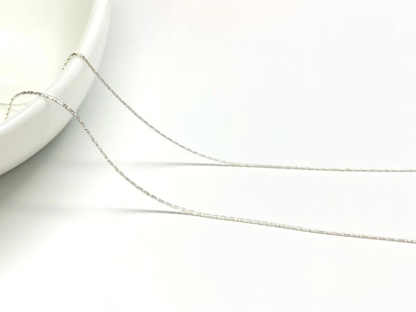 【Silver925ネックレス】40cm ビーディングチェーン 0.5mm幅　ハンドメイド素材 1枚目の画像