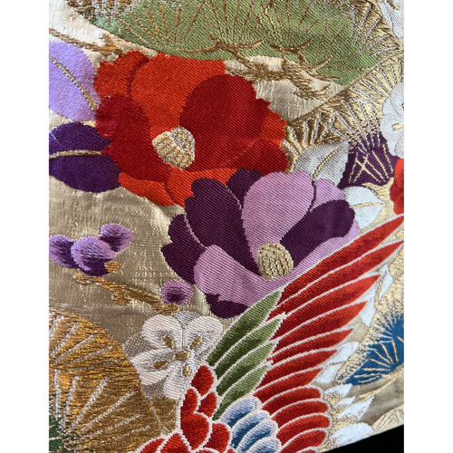 帯リメイク 鶴の豪華刺繍③ サブバッグ A4サイズ対応 一点ものです エコバッグ・サブバッグ 壽榮工房 SUEKOBO 通販｜Creema(クリーマ)  18657040