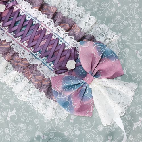 BODYLINE 和風ロリータ 着物 姫袖ドレス・ヘッドドレス付き 和ゴス ヘッドドレス #ロリータヘッドドレス #和ロリ #着物ロリータ