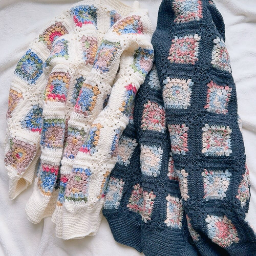 ハンドメイド グラニーモチーフカーディガン