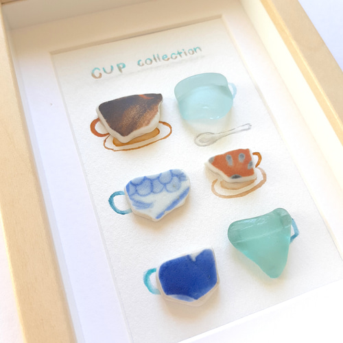 コーヒーカップコレクション6〉シーグラスアート その他アート moon