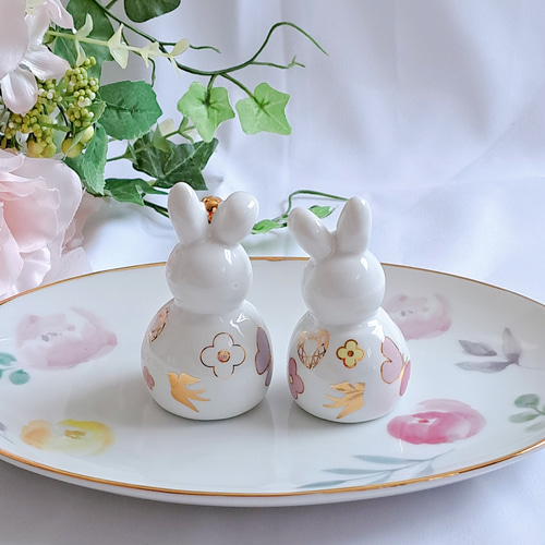 うさぎ 雛 雛人形 桃の節句 フルーツ ひなまつり ポーセラーツ 可愛い