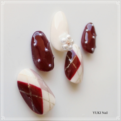 アーガイルネイル ネイルチップ（つけ爪） yuki-nail 通販 18657981
