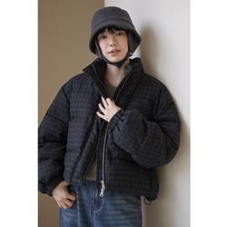☆ Herno チェック柄 シャギーニット 中綿 ジャケット 48 アウター ☆ Herno チェック柄 シャギーニット 中綿 ジャケット 48 アウター