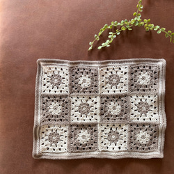 マルチマット 手編み グラニースクエア インテリアマット マルチカバー