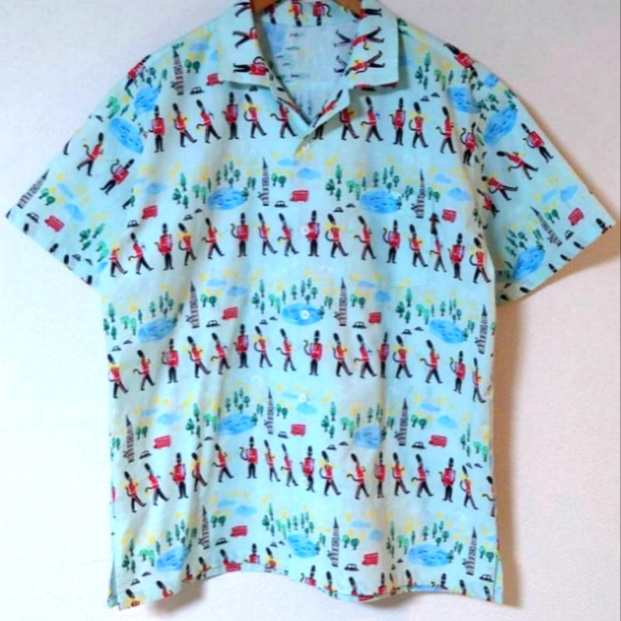 ネコの兵隊さんシャツ　メンズL