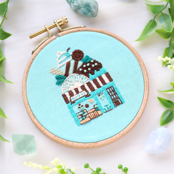 刺繍キット チョコミントの街より「アイスショップ《ミント