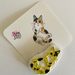 新作】消しゴムはんこ ねこブローチB はんこ・スタンプ Ponto:STAMP