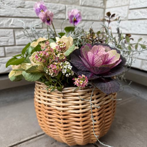 寄せ植え 花□季節の花のブリコラージュフラワー アートフラワー もり