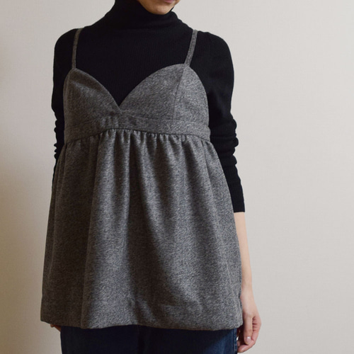ソフトツイード☆ビスチェ☆キャミソール☆グレー ベスト amufact 通販