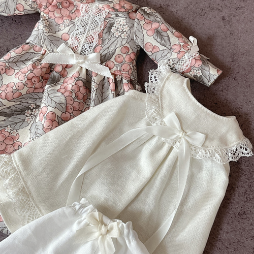 ブライス・リカちゃんカントリーワンピース3点セット その他人形 縫製