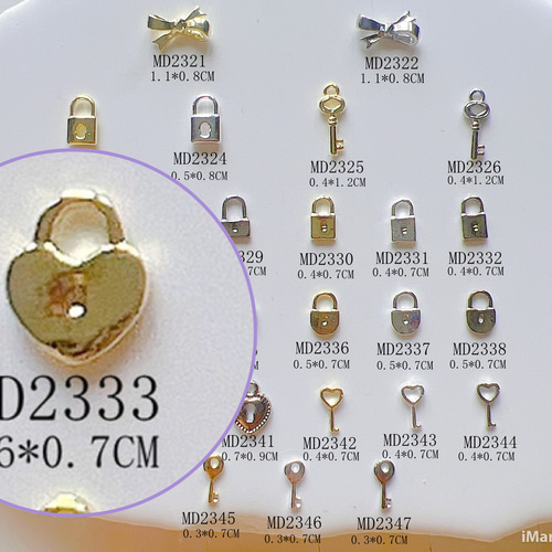 50個)ネイルパーツ MD2321〜MD2347 鍵 デコパーツ ネイル用品専門 通販
