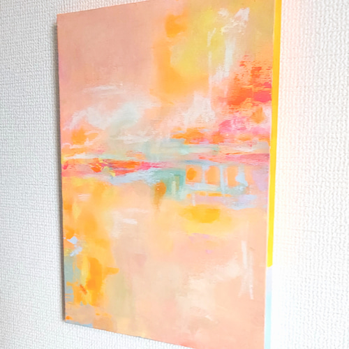 油絵　原画　抽象画　北欧　パステルカラー　現代アート　シンプル　インテリア　M8 油絵 原画 抽象画 北欧 パステルカラー 現代アート シンプル