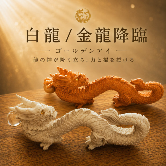 白龍/金龍降臨』ゴールデンアイ- 龍の神が降り立ち、力と福を授ける