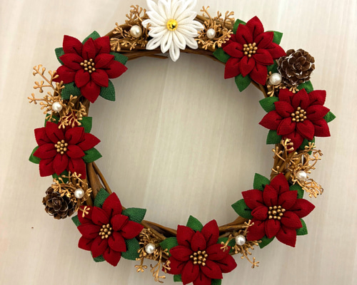 つまみ細工 クリスマスリース リース FURA 通販 18660303｜Creema