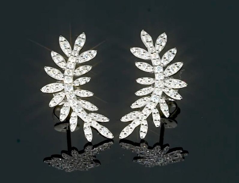 モアッサナイト　グラデーション　ピアス　スタッド　ピアス　キラキラ　ラグジュアリー　k18 プラチナ　ホワイトゴールド