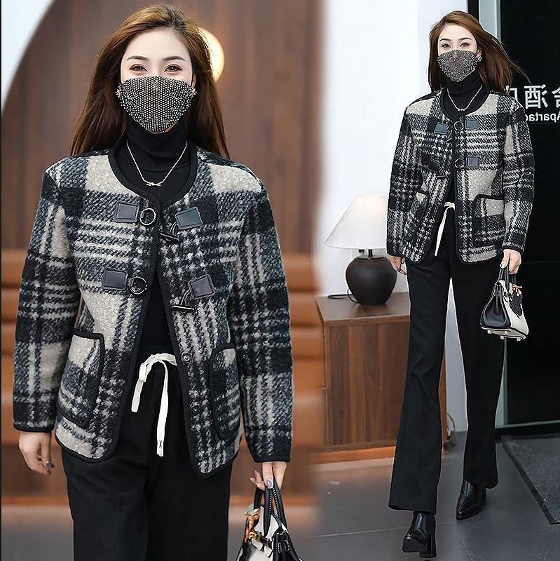 tageechita 新品　クラシカルチェックフードジャケットMサイズ UNISEX) ストリングチェックフード付きジャケット