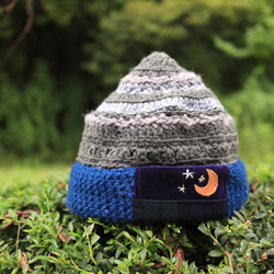 パネルパッチワーク＊クロシェ＊グラニー＊ふんわりポンポンニット帽