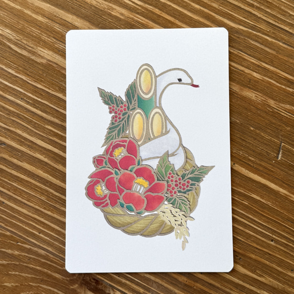 切り絵ポストカード 白蛇と椿 ポストカード コトコ 通販 18660479