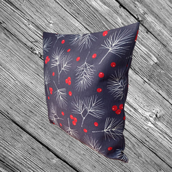 森林抱枕 冬季紅堅果圖案 - 檜木香 - 第4張的照片