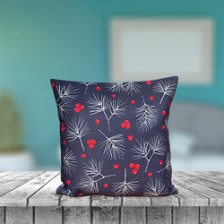 森林抱枕 冬季紅堅果圖案 - 檜木香 - 第3張的照片