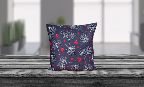 森林抱枕 冬季紅堅果圖案 - 檜木香 - 第8張的照片