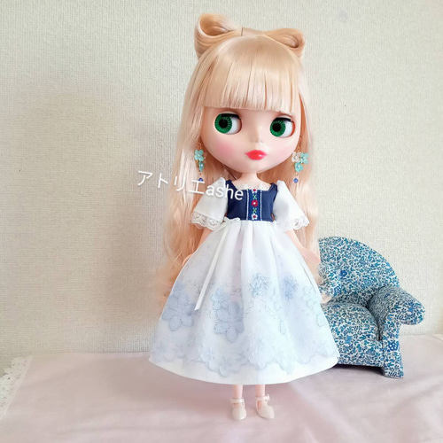 216※レースふんわり白のドレス ※ブライスアウトフィット※1/6ドール 216※レースふんわり白のドレス ※ブライスアウトフィット※1/6ドール