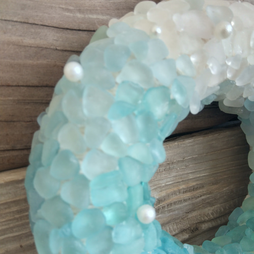 シーグラスリース リース 硝子製品 ステンドグラス雑貨 インテリア