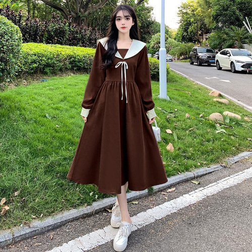 大きいサイズ レディース 秋 冬 ワンピース セーラー 新品 長袖 春