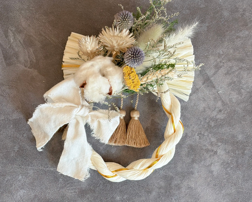 販売28日まで 【お正月後も楽しめるしめ縄リース】 しめ縄アレンジ