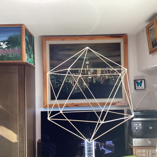 約60cmφ フラクタル線分正20面体作成キット 4mmφ36cm 竹ひご