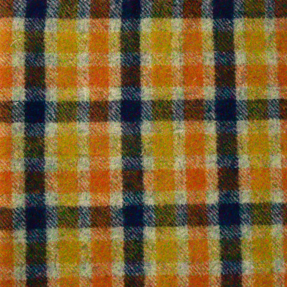 ハリスツイード ネイビー×ベージュ チェック 25×25cm ウール はぎれ