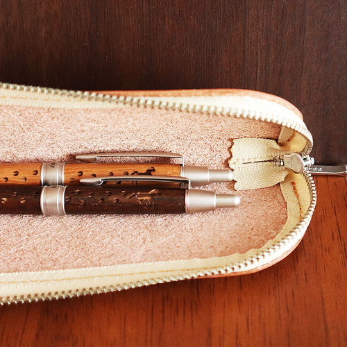 馬デザイン選べる ピュアモルトシャープペン&栃木レザーペンケース 名