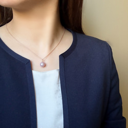 特集掲載　希少カラー モーヴピンク 淡水パール ネックレス 誕生日 ギフト プレゼント 母の日 14kgf 2枚目の画像