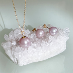 特集掲載　希少カラー モーヴピンク 淡水パール ネックレス 誕生日 ギフト プレゼント 母の日 14kgf 8枚目の画像