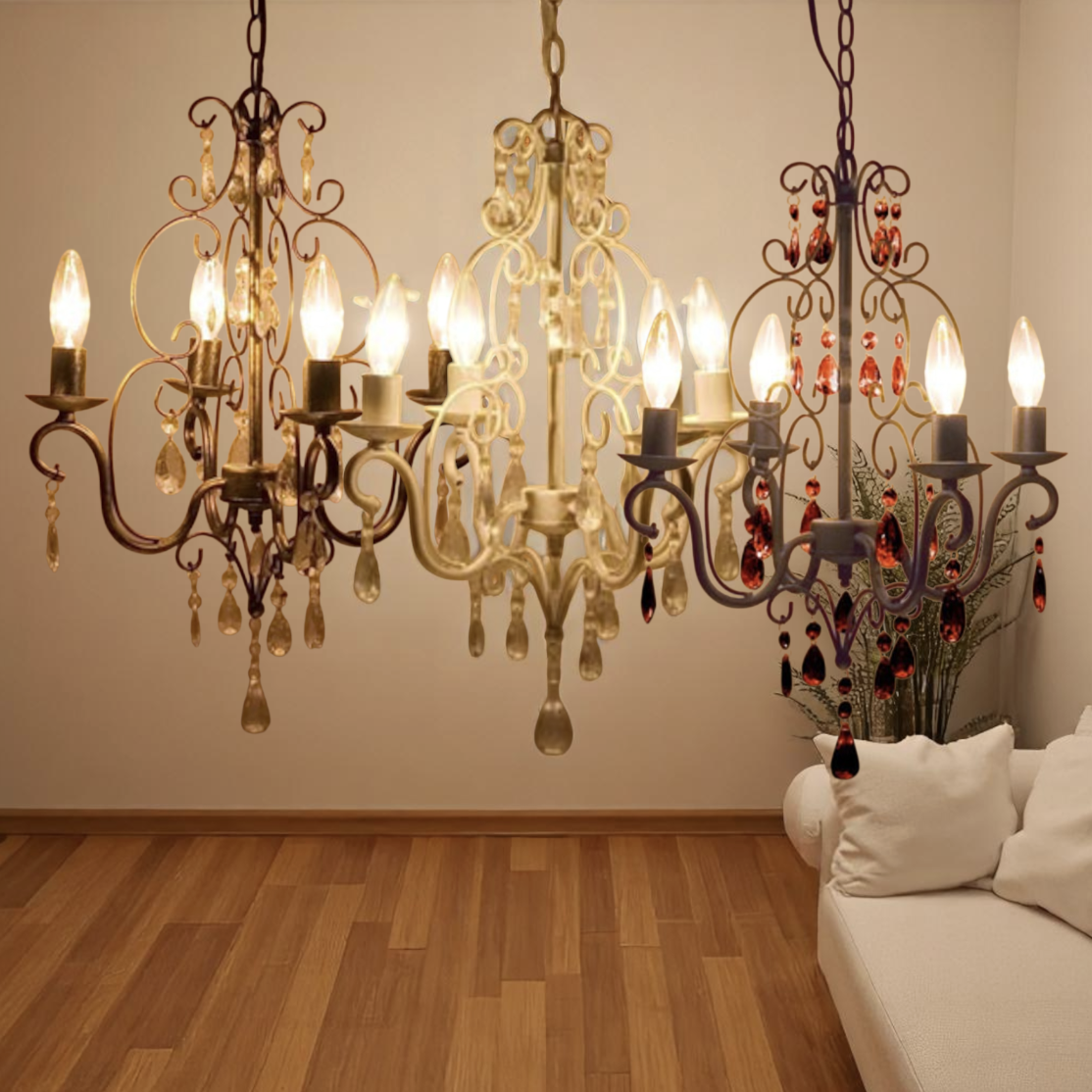 【LED電球使用可・E12口金】ジュエルライト「Romellis CH404 ロメリス」（4灯・3カラー展開）