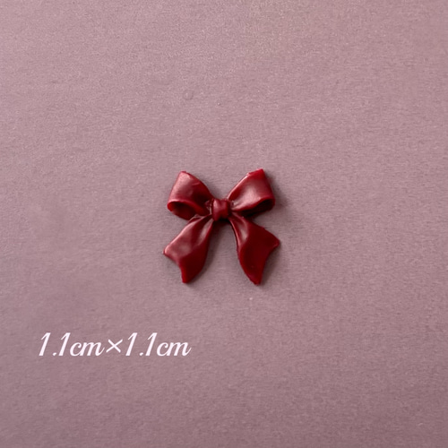 ネイルパーツ リボン ボルドー 10個セット ネイルシール lily 通販